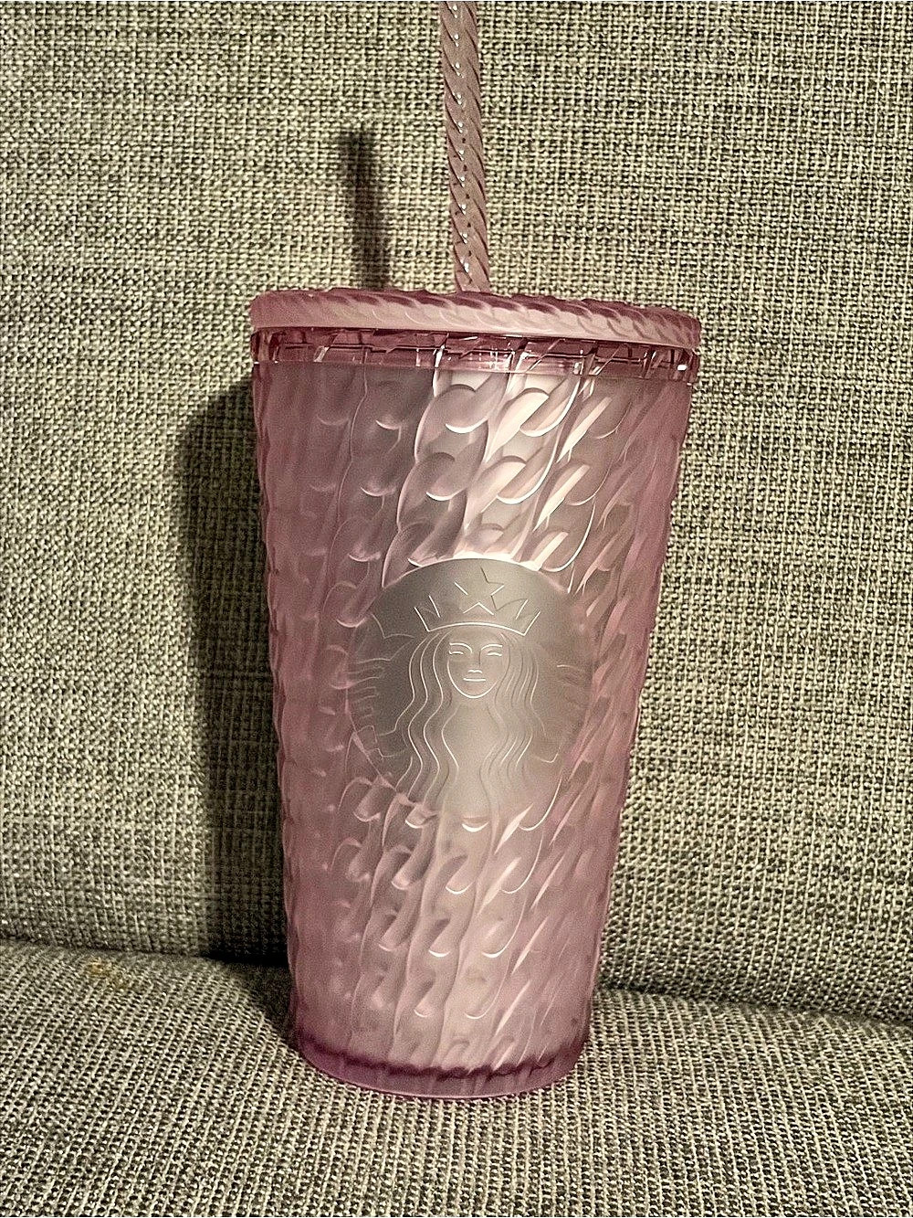 Starbucks Pink Cable Knit Textured Cold Cup Tumbler